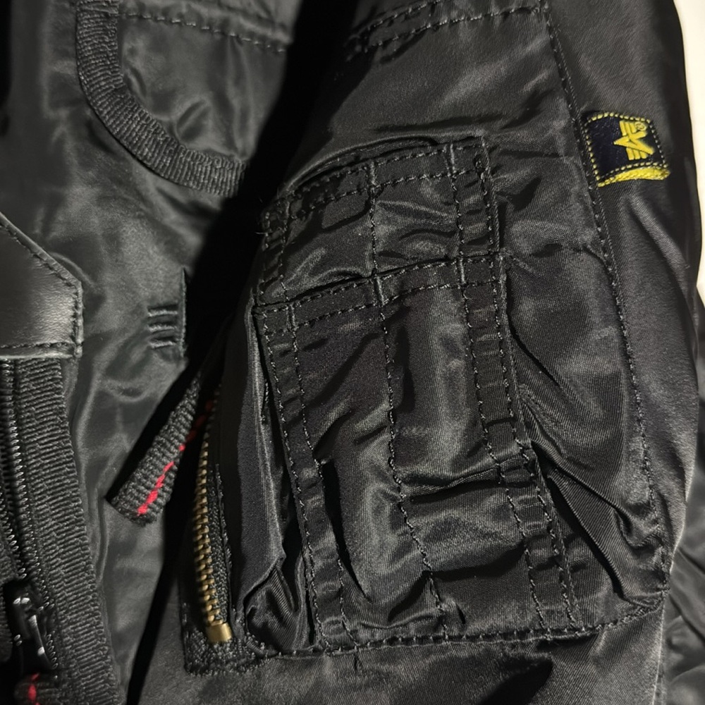 ALPHA INDUSTRIES Bomber B-15 Flight Jacket Fart-Pac Eagles Vintage Coat Medium - Picture 11 of 14